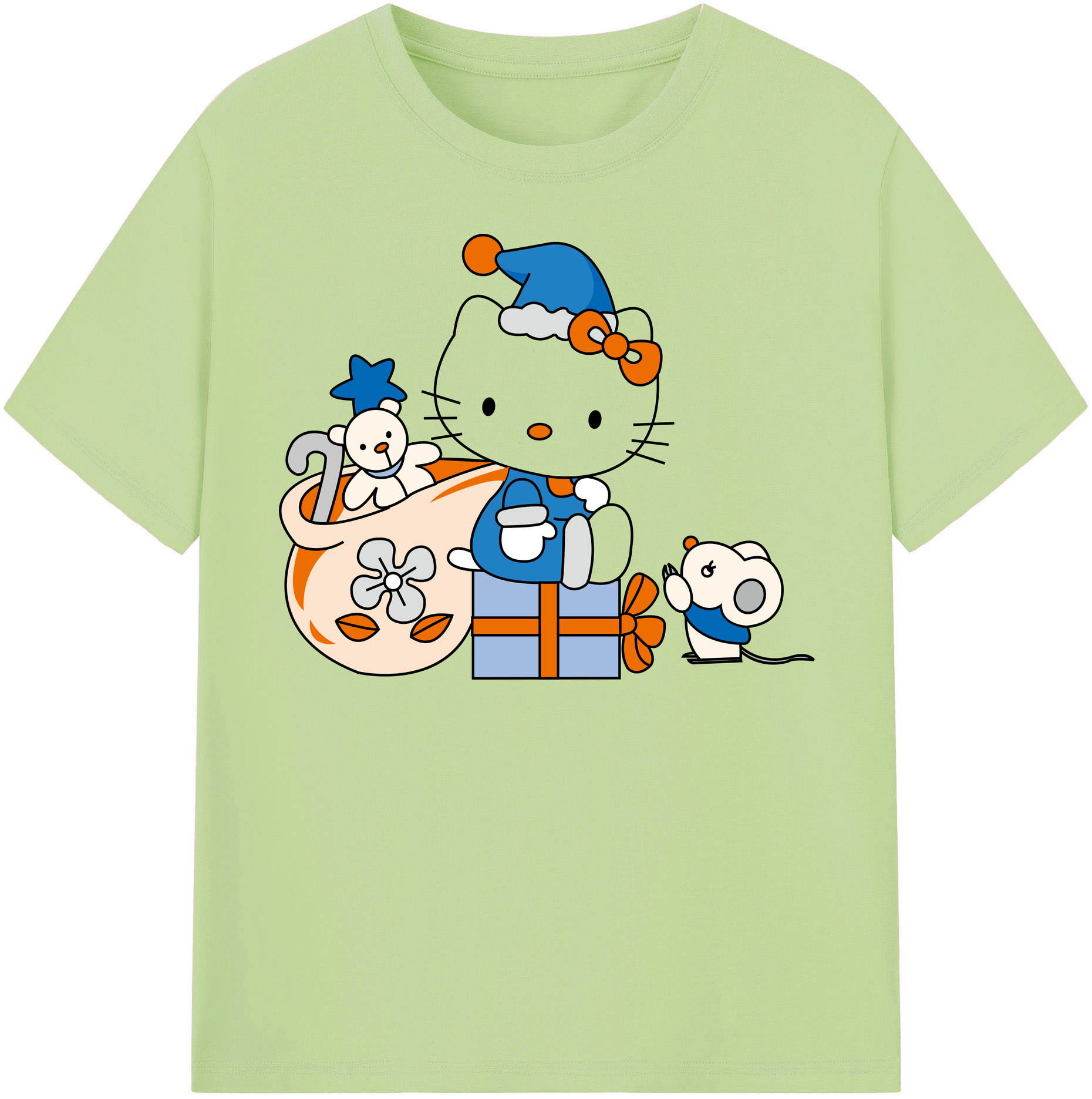 （画像用） Hello Kitty ハローキティ 綿100％半袖Tシャツ（フロントプリント）